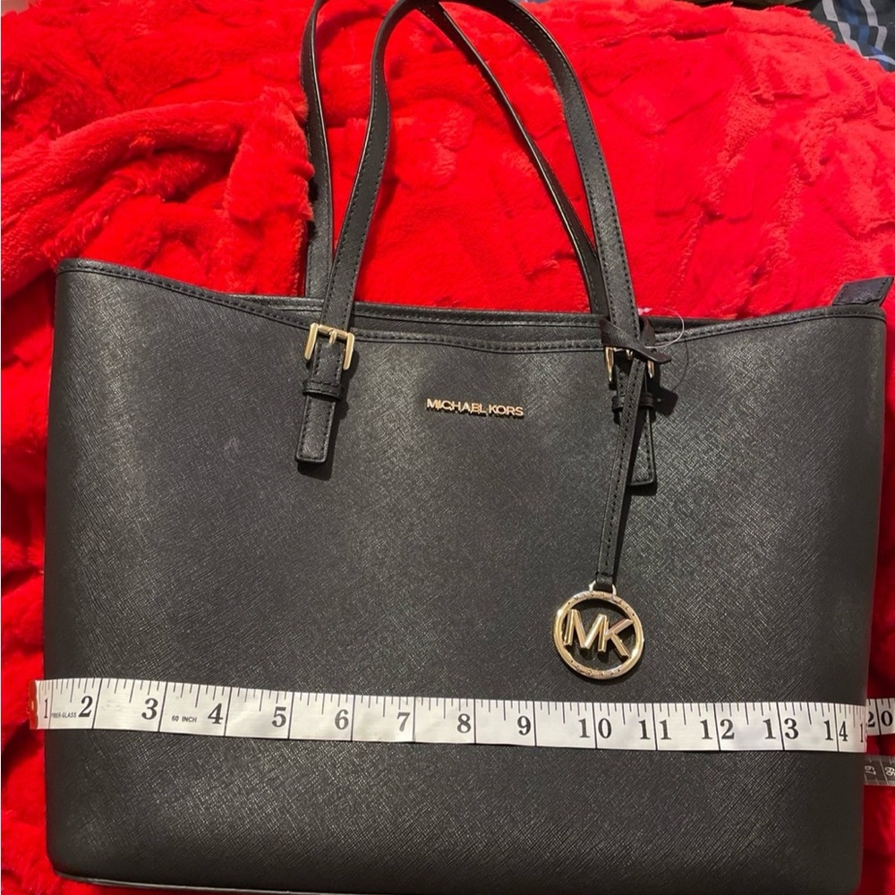 Michael Kors Black Tote with Gold Accents